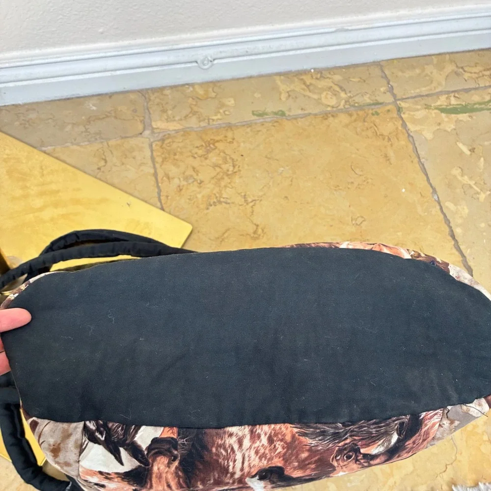 Handmade Vintage Horse Bag Tote Quilted Novelty Western Patchwork Oversized Boho